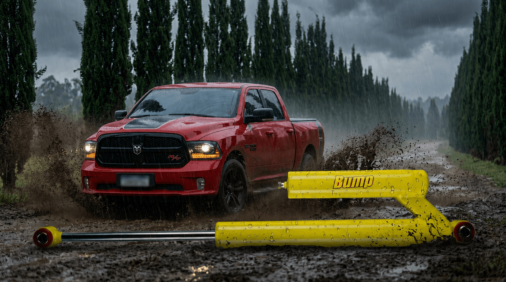 Pickup atravessando terreno irregular